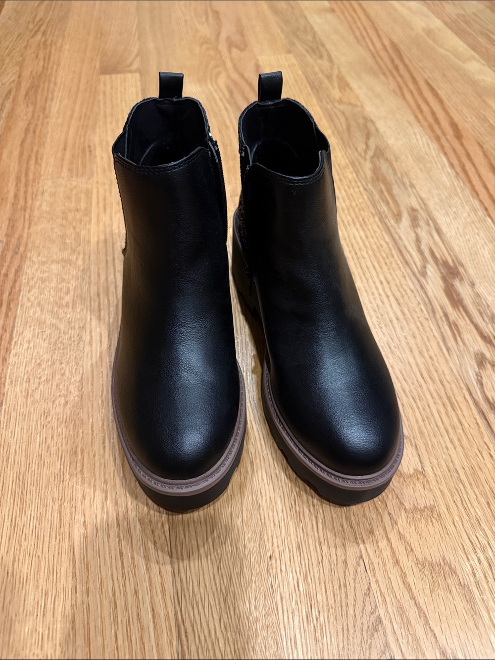 Jellypop Black Kids Chelsea Boot with Brown Trim